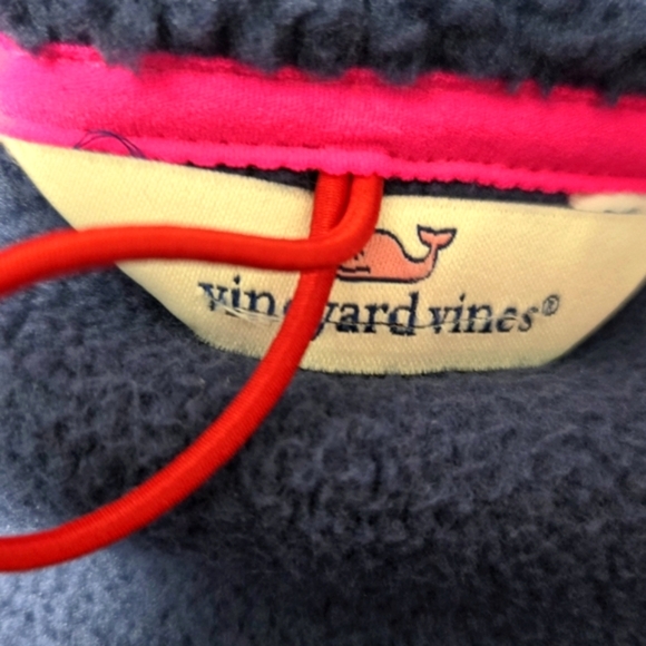 Vineyard Vines 3/4 zip Fleece Pullover. Blue With Red And Pink Trim. XXS - Picture 6 of 16
